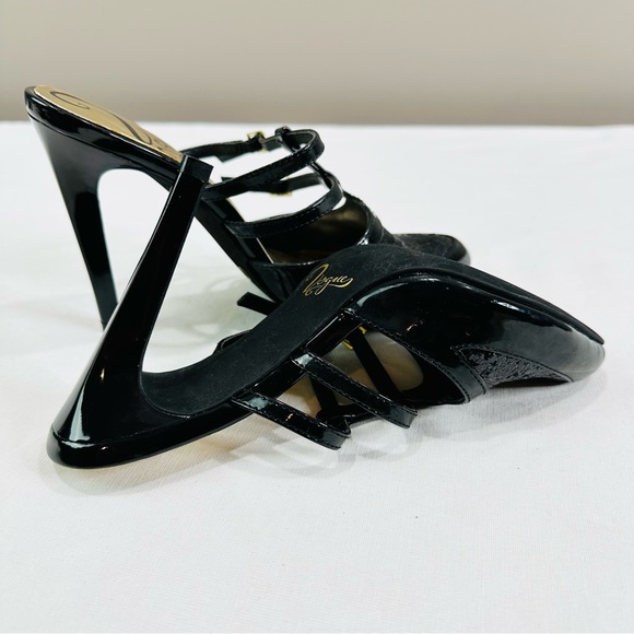 VOGUE 4” PATENT WITH SPARKLE TOE AREA HIGH HEEL STILETTO SHOES GREAT CONDITION - Picture 6 of 10